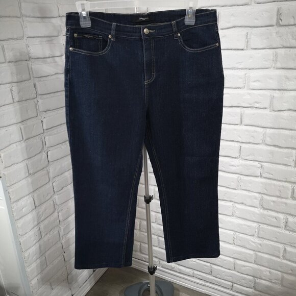 Simon Chang Denim - Simon Chang Denim Ladies Size 16 Dark Wash Straight Leg Blue Jeans